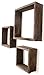 BARNWOODUSA Espresso Rustic Shelves, Square Floating Wood Shadowbox, Home Decor, Set of 3