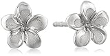 14k White Gold Flower Stud Earrings