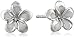 14k White Gold Flower Stud Earrings