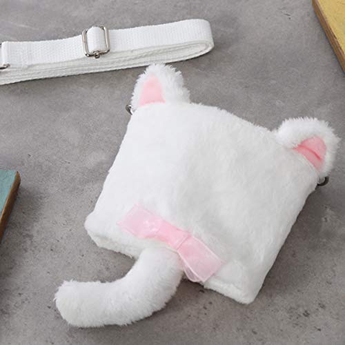 ESSORT Reusable Cup Sleeve, Insulated Cold Beverage Koozies, Drink Sleeve Holder Cover, Water Bottle Hot Drinks Carrier Bag, Adjustable Cute Shoulder Bag for Milk Tea Coffee Thermos(Kitty)