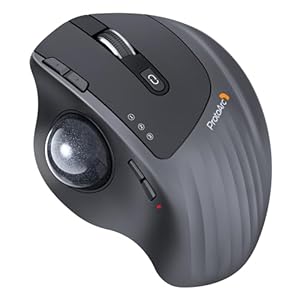 ProtoArc EM01 NL トラックボールマウス 静音 角度調整可 2.4GHzとBluetooth対応 3台デバイス同時接続