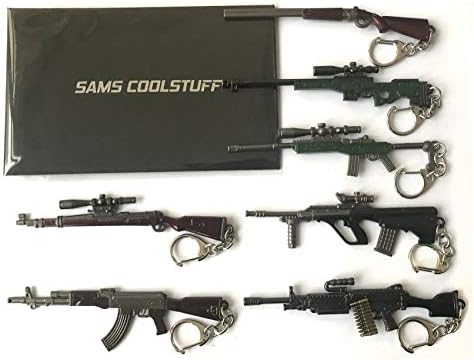 2PC Random Pack of Key Chains Pendant, Metal Weapon Gun Shaped Keychain & Rings for Men (4.5 Inches 2PCS)