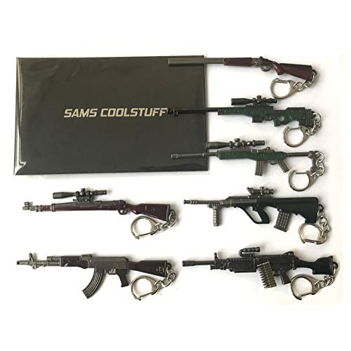 2PC Random Pack of Key Chains Pendant, Metal Weapon Gun Shaped Keychain & Rings for Men (4.5 Inches 2PCS)