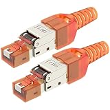 50 Connecteurs RJ45 Pass-through Cat7 Blindés - Compatible Cat5E/6/6A - Pour Câbles Réseau FTP - Argent/transparent