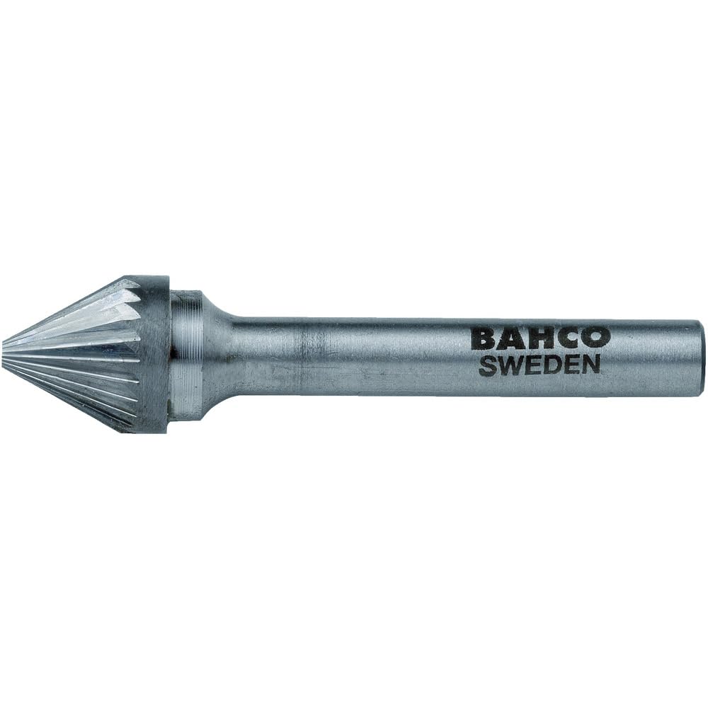 Bahco J1616M06 60 Degrees Medium Spiked Cone Shape Tungsten Carbide Rotary Burr, Silver, 56 mm