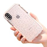 iPhone X/XS Case, Ultra Hybrid Case with Air Cushion Technology, Geometric Clear TPU Drop Protection Cases Cover Compatible for Apple iPhone X (2017)/iPhone XS (2018) - Pink