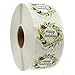 Ivory Holiday Floral Happy Holidays Stickers / 1000 White Wreath Christmas Labels Roll / 1.5