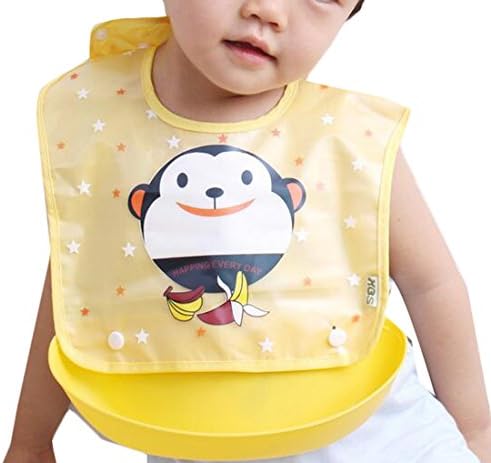 Generic Cartoon Silicone Baby Bib with Smart Food Catcher 3 OS