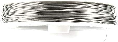 100M Beading Wire Jewelry Cord-Silver Tiger Tail 0.45mm (110 Yards)