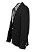 DAVID.ANN Men's Slim Fit Suits Casual One Button Flap Pockets Solid Blazer Jacket,Black,Medium