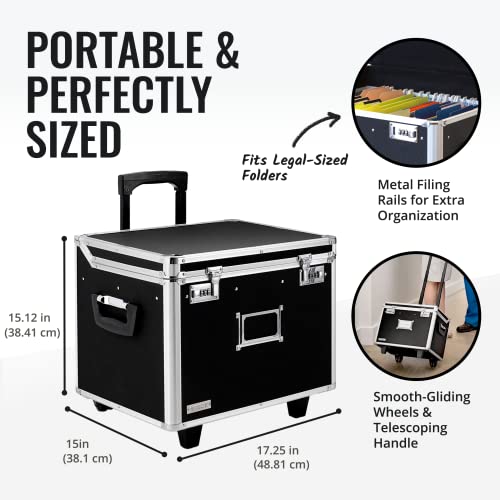 Vaultz Portable File Storage Box with Handle 14.5" x 17.5" x 15.5