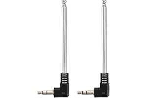 CORONIR 3.5mm FM Radio Antenna 9.5'' Retractable Aerial for Portable Radio Indoor Stereo Receiver AV Audio Vedio Home Theater Receiver Mobile Cell Phone Radio Antenna-2Pack