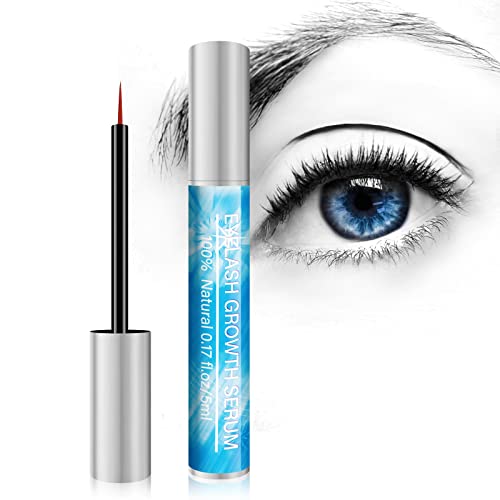 Eyelash Growth Serum, Lash Serum Vegan Eyelash Serum for Longer Thicker Full Natural Eyelashes, Hormone-Free & Prostaglandin Free without Harmful Additives, 2-in-1 Eyebrow Serum 5 ml