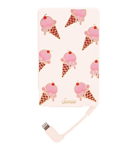 Sonix ICE CREAM External Battery Pack for iPhone (Portable Charger w/ MFi Lighting Cable) SONIX Pick Me Up Power Bank for Apple iPhone 5, iPhone 6, iPhone 6s, iPhone 7, iPhone 8, iPhone X