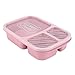 Bento Lunch Box, Food Storage Containers with Airtight Lids, 3 Compartment Plastic Divided Food Storage Container Boxes for Kids & Adults