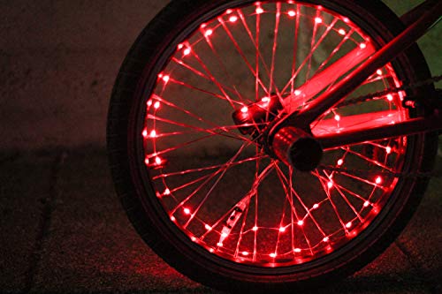 Monkey Light NLX1 LED Bike Wheel Lights, Assembled in USA. Attaches to Spokes Near The tire. 100% More: 40 LEDs Included. Fully Waterproof and Durable Cool Bicycle Safety Accessory. (Red)