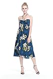 Women's Hawaiian Butterfly Luau Dress in Palm Green Hibiscus in Navy