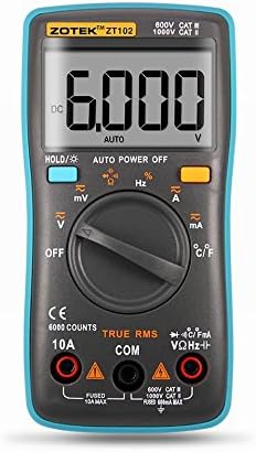 Auto Digital Multimeter 6000 Counts Backlight AC/DC Transform Ohm Ammeter Resistance Capacitance Temperature Tester Meter ZT102