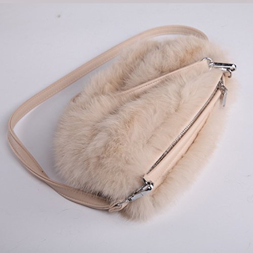 URSFUR Women Warm Hand Muff Genuine Rabbit Fur Bag Purse Winter Hand Warmer