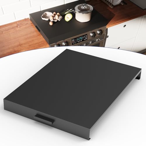 Wintcomfort Stove Top Cover with Handles, Heavy Duty Metal Noodle Board Cooktop Cover for Gas/Electric Stove Top, (L 30