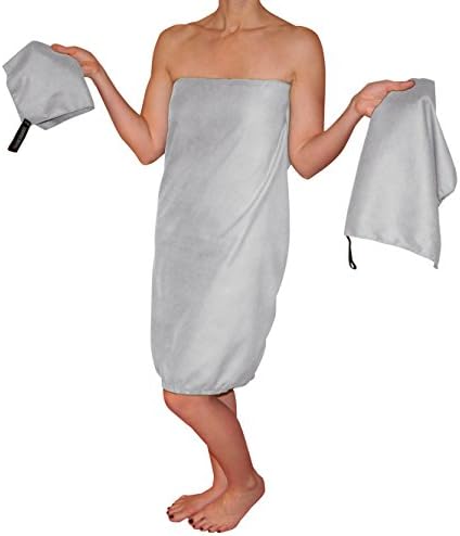 Country Bound 3-Piece Microfiber Travel Towel Set - Silver/Gray