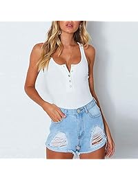 Body para mujer con cuello redondo y botones en la parte superior