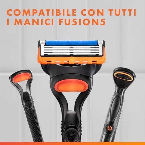 Fusion5 12 Lamette Fusion 5 di Ricambio per Rasoio Barba Manuale, con Striscia Lubrificante per Scorrevolezza Fluida e 6 Lame per Rasatura Profonda e Duratura
