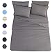 Shilucheng King Size 6-Piece Bed Sheets Set Microfiber 1800 Thread Count Percale 16 Inch Deep Pockets Super Soft and Comforterble Wrinkle Fade and Hypoallergenic(King,Dark Grey)