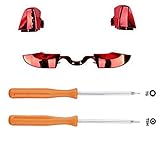 eLUUGIE Chrome Red Bumpers Triggers LT RT LB RB Buttons+T8H Screwdriver T6 Screwdriver For Xbox One Elite Controller Replacement Parts xbox one elite repair kit xbox one controller elite Bumper