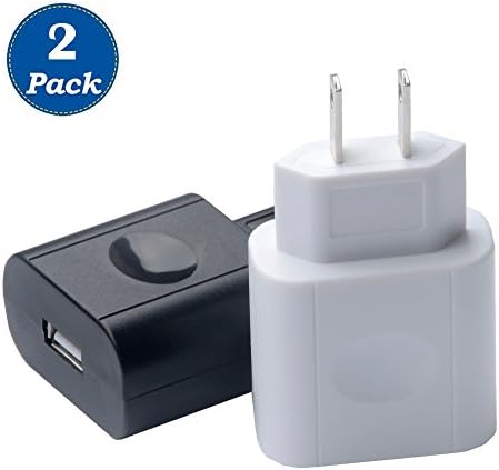 WOOO [2 Pack] 5V/2.1A Fast Charger Universal USB AC Power Adapter Travel Home Wall Charger for iPhone 7/7 plus 6/6 plus Samsung Galaxy S5 S4 Samsung, Nexus and More (Black &amp; White)