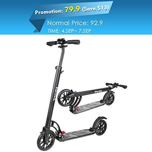 VOKUL Foldable Kick Scooter for Adults Teens Kids with Big 200mm Wheel,Hand Disc Brake Two-Wheels Commuter Scooter -Aesthetic Design,Full Aluminum Body,3 Seconds Easy-Folding System,220lbs Capacity