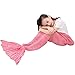 Roluck Mermaid Tail Blanket Handmade Warm Keeper Autumn Winter Blanket for Girls (Pink)