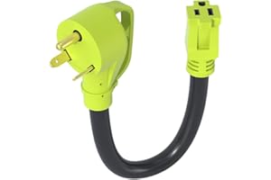 XGGYA 30 Amp to 110 Volt RV Electrical Power Adapter,NEMA TT-30P Male to 5-15R Female with Grip Handle,Heavy Duty STW 10 Gauge 12 Inch,ETL Listed