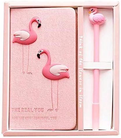 Era Innovative Gifting Cute Flamingo Stationery Diary Notebook and Pen Journal Set Gifts for Girls 10x21x7 Cms Pink Color