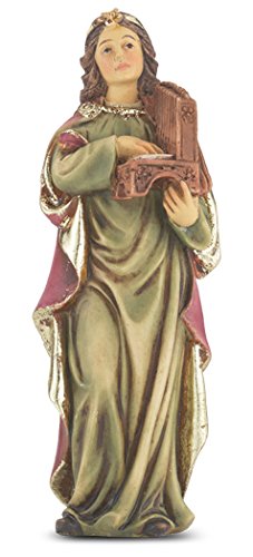 4" Statue with Prayer Card St. Cecilia at Amazon