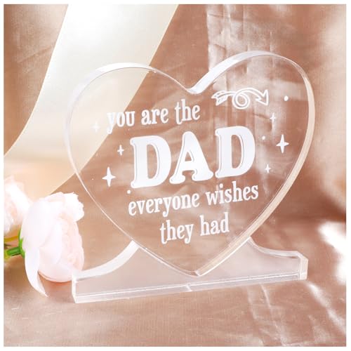 Heart Shaped Ornaments, Acrylic Plaques, for Dad, Acrylic Plaques for Dad, New Dad Gifts, Gifts for Dad from Daughter, Birthday Gifts for Dad,Birthday Gifts for Men