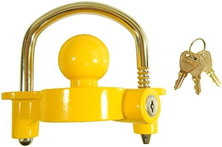 Tucson Tools Keyed Alike Heavy Duty Universal Trailer Coupler Lock Fits 1 7/8" and 2" Ball W/Three Keys!