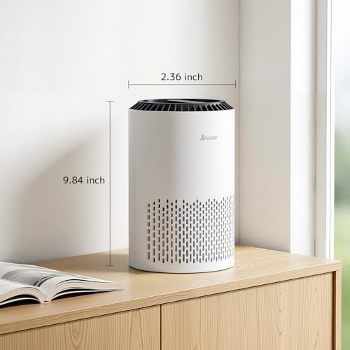 AROEVE Air Purifiers for Bedroom Home, Air Purifier For Smoke Pollen Dander Hair Smell Air Cleaner with Sleep Mode Speed Control For Bedroom Office, MK01- White(Available for California)