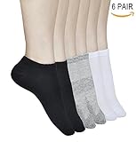 Womens Low Cut Athletic Socks, Ankle No Show Socks, Casual Sport Short Sneaker Cotton Socks for Women & Men 6 PACK