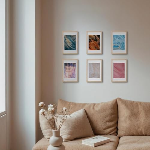 Last Page® Oak Wood Picture Frams - Minimalist A4 Oak Wood Frames, 21 * 29.7cm Picture Frame Wood, Natural Solid Wooden Picture Frames for Wall Art Photo and Prints(1 Pack) (A4)