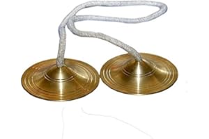 BALAJICREATION BRASS METAL MANJIRA MANJEERA HAND CYMBALS PERCUSSION KIRTAN POOJA HARE KRISHNA
