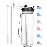 GOPPUS Kids Water Bottle with Straw Spout Lid 10pcs