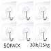 UPINS 24 PCS Adhesive Wall Hooks Heavy Duty Hangers Without Nails Transparent Seamless Hooks Adhesive Toothbrush Holder Utility Hooks for Hanging Bathroom Kitchen Office