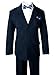 Boys' Pinstripe 6-Piece Suit with Matching Tie and Bow Tie Navy 6