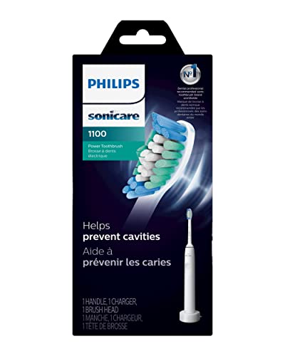 PHILIPS SONICARE 1100 POWER TOOTHBRUSH, RECHARGEABLE ELECTRIC TOOTHBRUSH, WHITE GREY HX3641/02