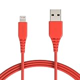 AmazonBasics Lightning to USB A Cable, MFi Certified iPhone Charger, Red, 6 Foot