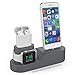 AhaStyle 3 in 1 Charging Stand Silicone Desktop Dock Holder [Chargers NOT Included] Compatible with Apple Watch, AirPods Pro/AirPods / AirPods 2 and All iPhone Models(Dark Grey)