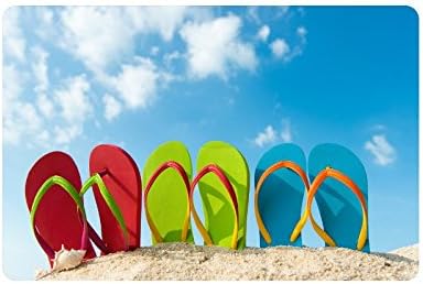 Flip Flops Doormat Entrance Mat Floor Mat Rug Indoor/Outdoor/Front Door/Bathroom Mats Rubber Non Slip Size 23.6 x 15.7 inches