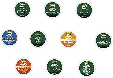 30 Count - Green Mountain Variety Flavored Coffee K-Cup Packs For Keurig K Cup Brewers and 2.0 Brewers (10 flavors, 3 K-Cups each)