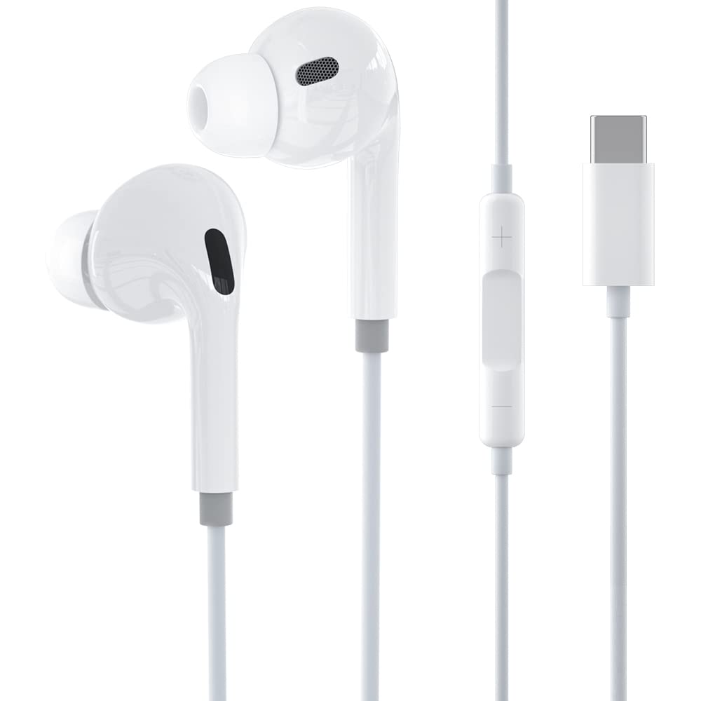 iMangoo USB C Headphones Type C Earphones for iPhone 16 15,in Ear Wired Earbuds Headphones HiFi Stereo with Mic and Volume Control for Galaxy A55 A35 Z Flip6 S24 Ultra S23 S22+ Pixel 8a 9 Pro Oneplus